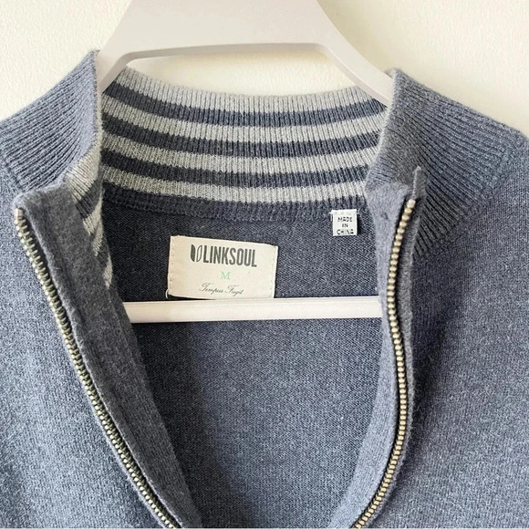 Linksoul Cotton Cashmere Quarter Zip Sweater Size Medium - Picture 4 of 6